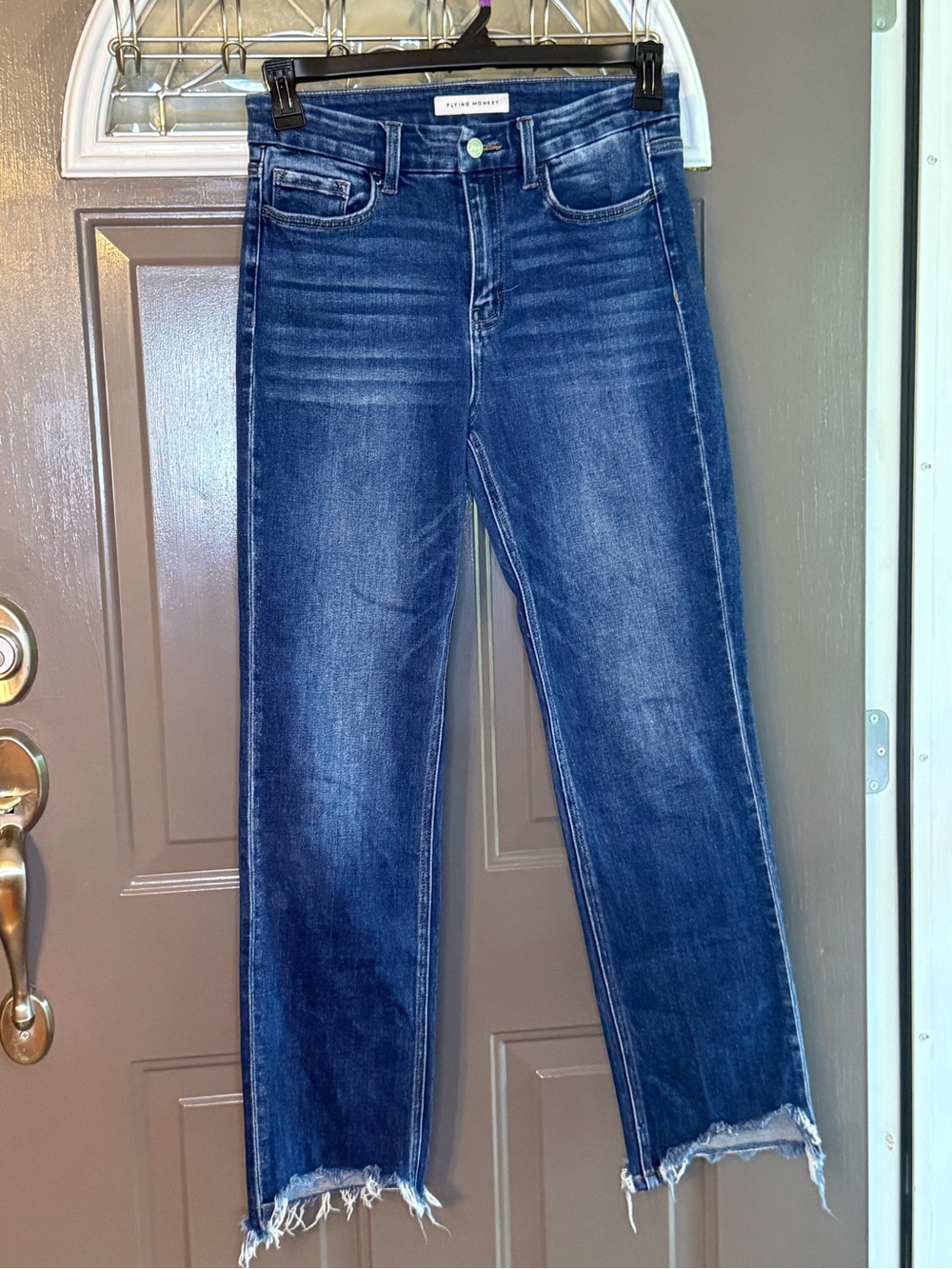 Flying Monkey Blue Washed Denim Jeans with Contrast Stitching